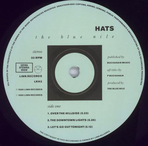 The Blue Nile Hats - 1st UK vinyl LP album (LP record) (215793)